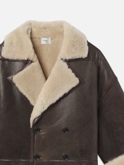 Women FRAME Shearling Cocoon Coat in