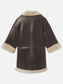 Women FRAME Shearling Cocoon Coat in