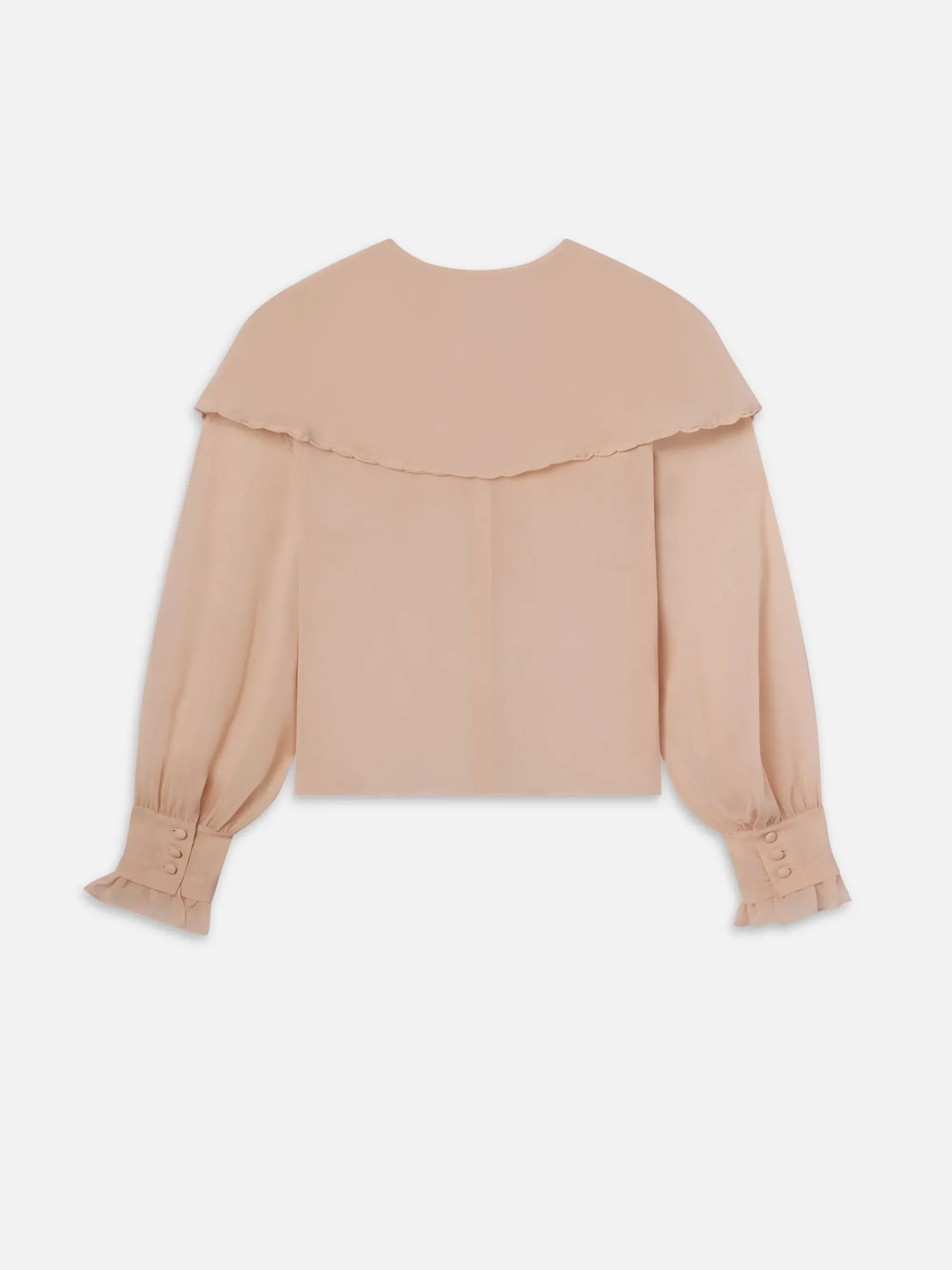 Women FRAME Sheer Ruffle Blouse in Light Petal