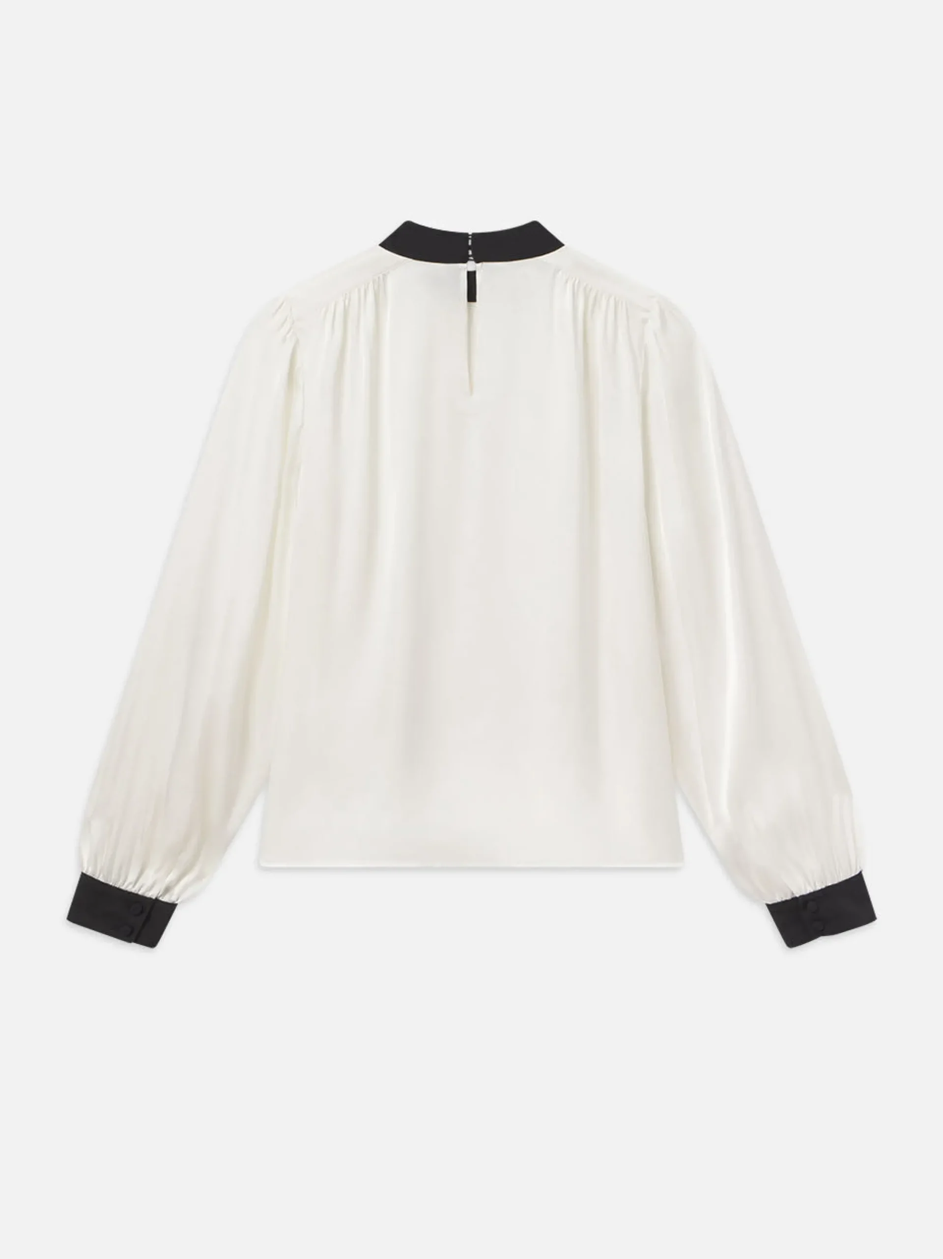 Women FRAME Shirred Mock Neck Blouse in