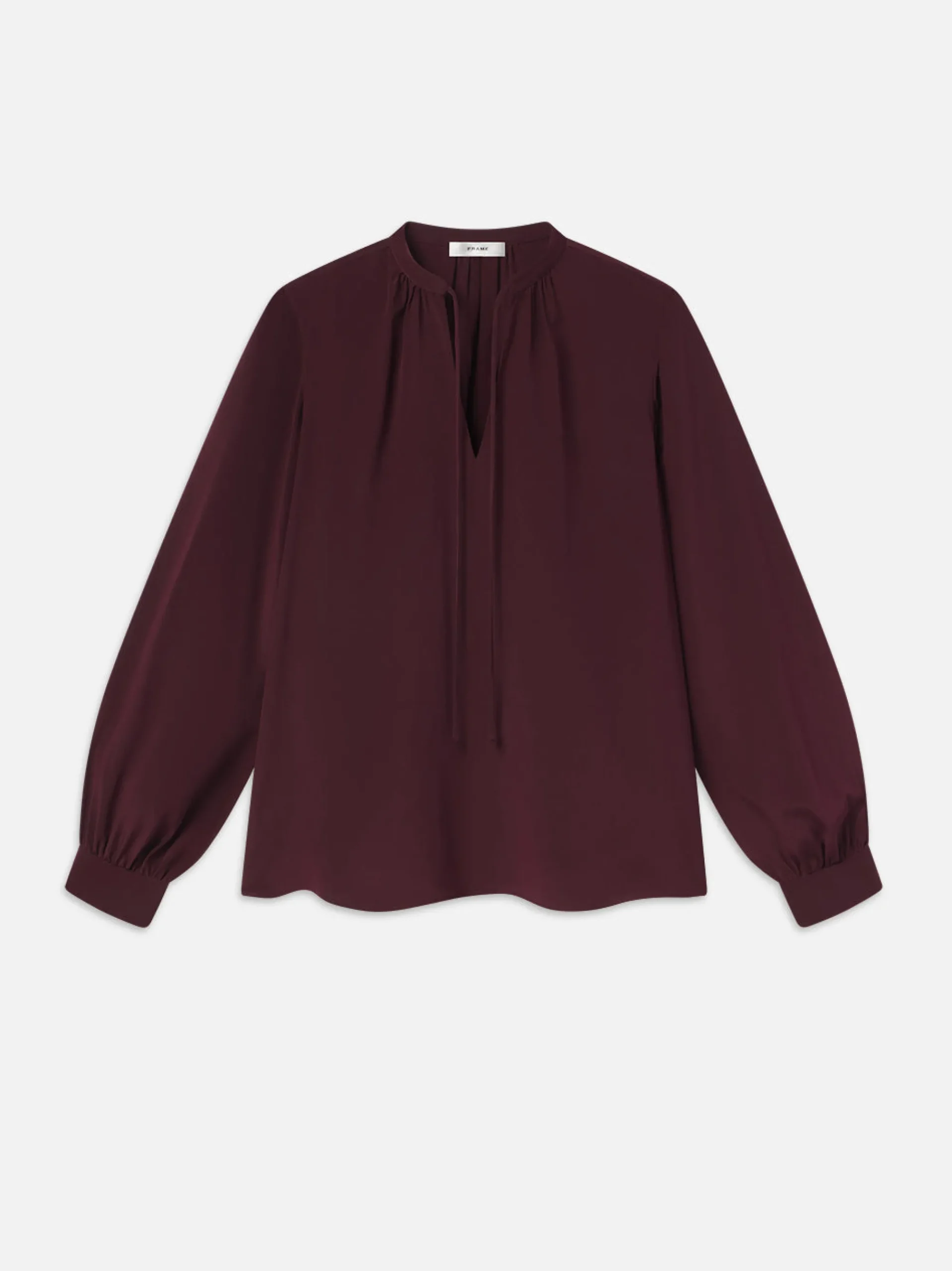 Women FRAME Shirred Tie Front Blouse in