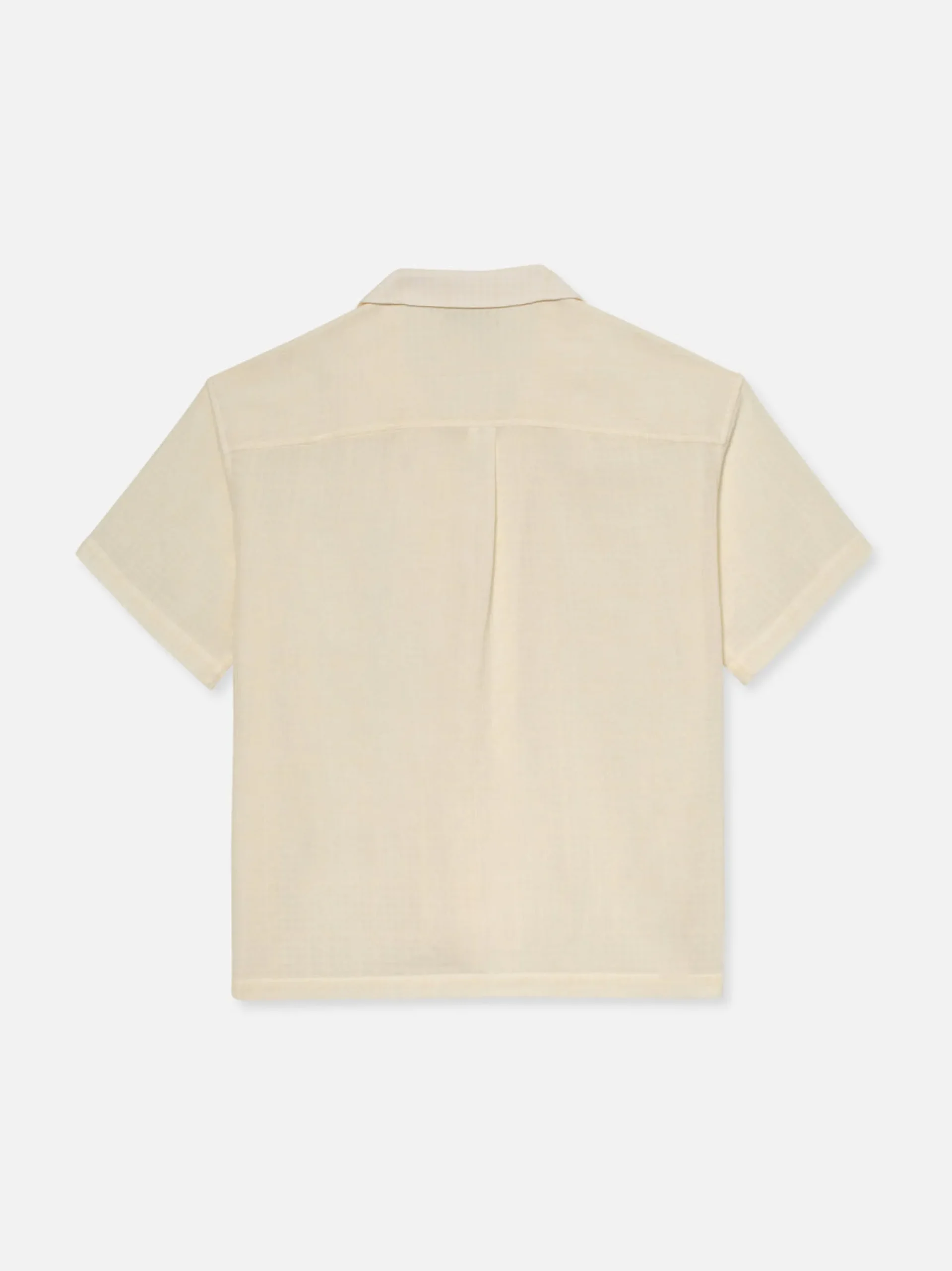 FRAME Short Sleeve Camp Collar Shirt in Off White