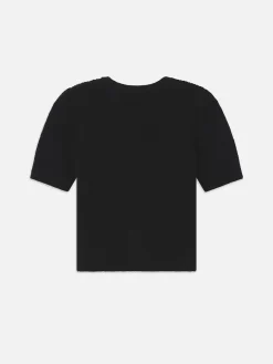 Women FRAME Shrunken Short Sleeve Cardi in