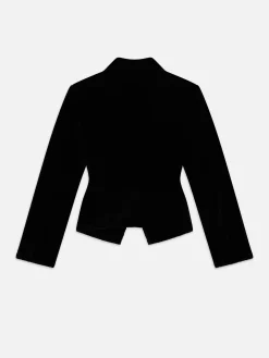 Women FRAME Shrunken Velvet Blazer in