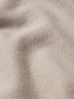 FRAME Silk Blend Polo Sweater in Grey Beige