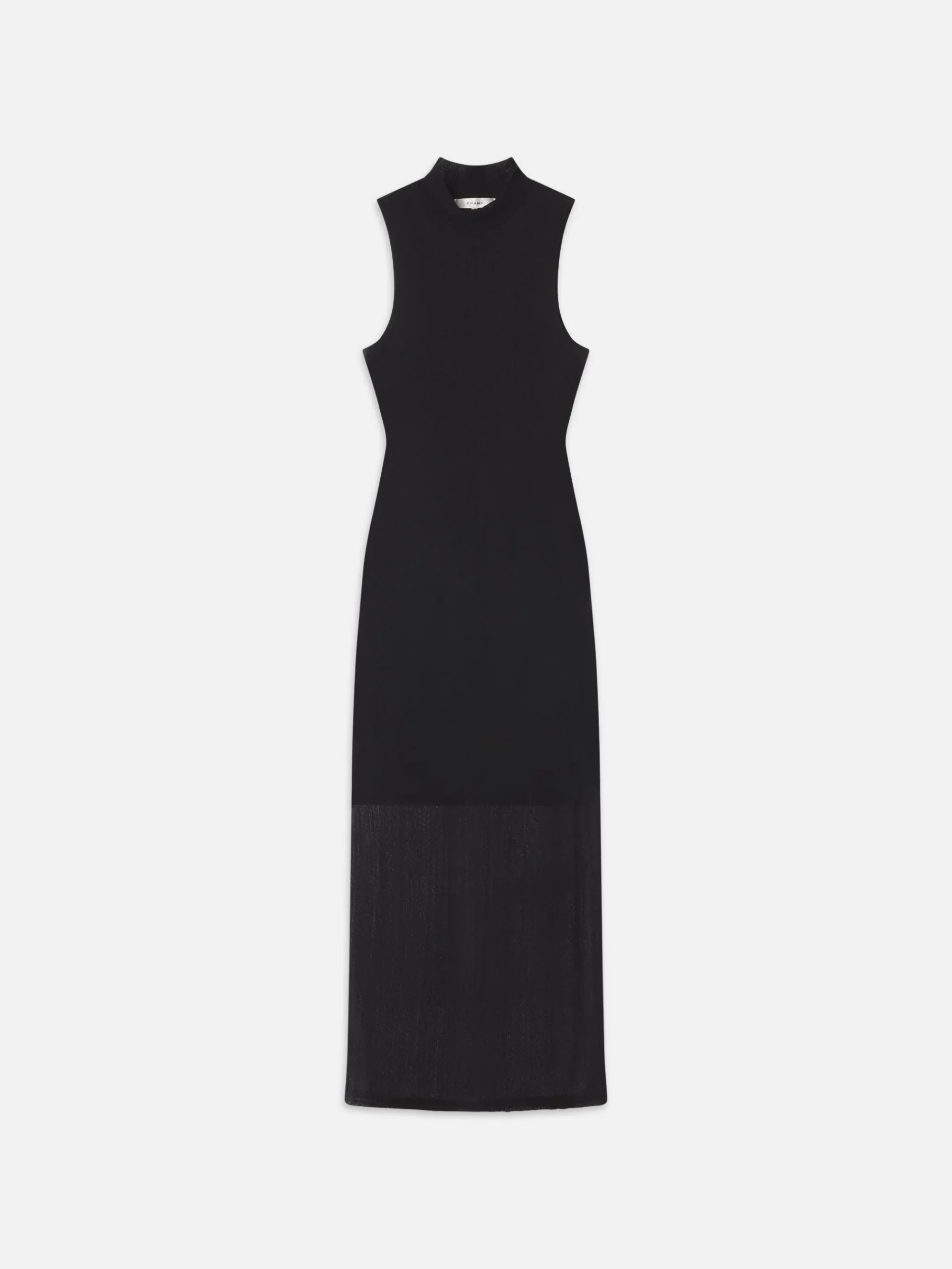 Women FRAME Sleeveless Mesh Mock Neck Dress in