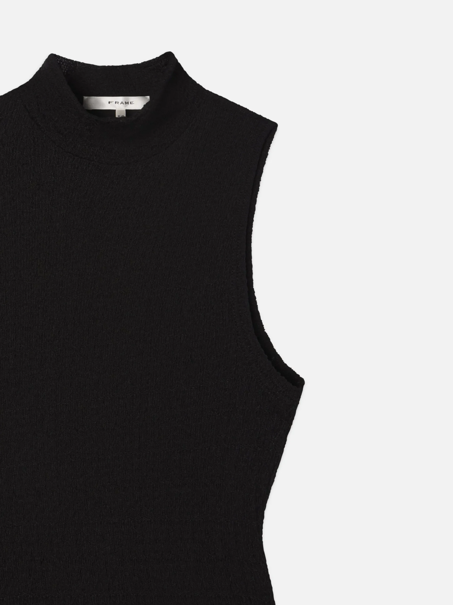 Women FRAME Sleeveless Mesh Mock Neck Dress in