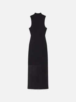 Women FRAME Sleeveless Mesh Mock Neck Dress in