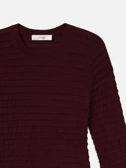 Women FRAME Smocked Long Sleeve Crewneck in