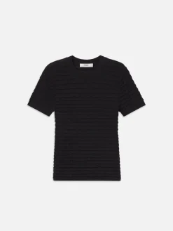 Women FRAME Smocked Short Sleeve Sweater in