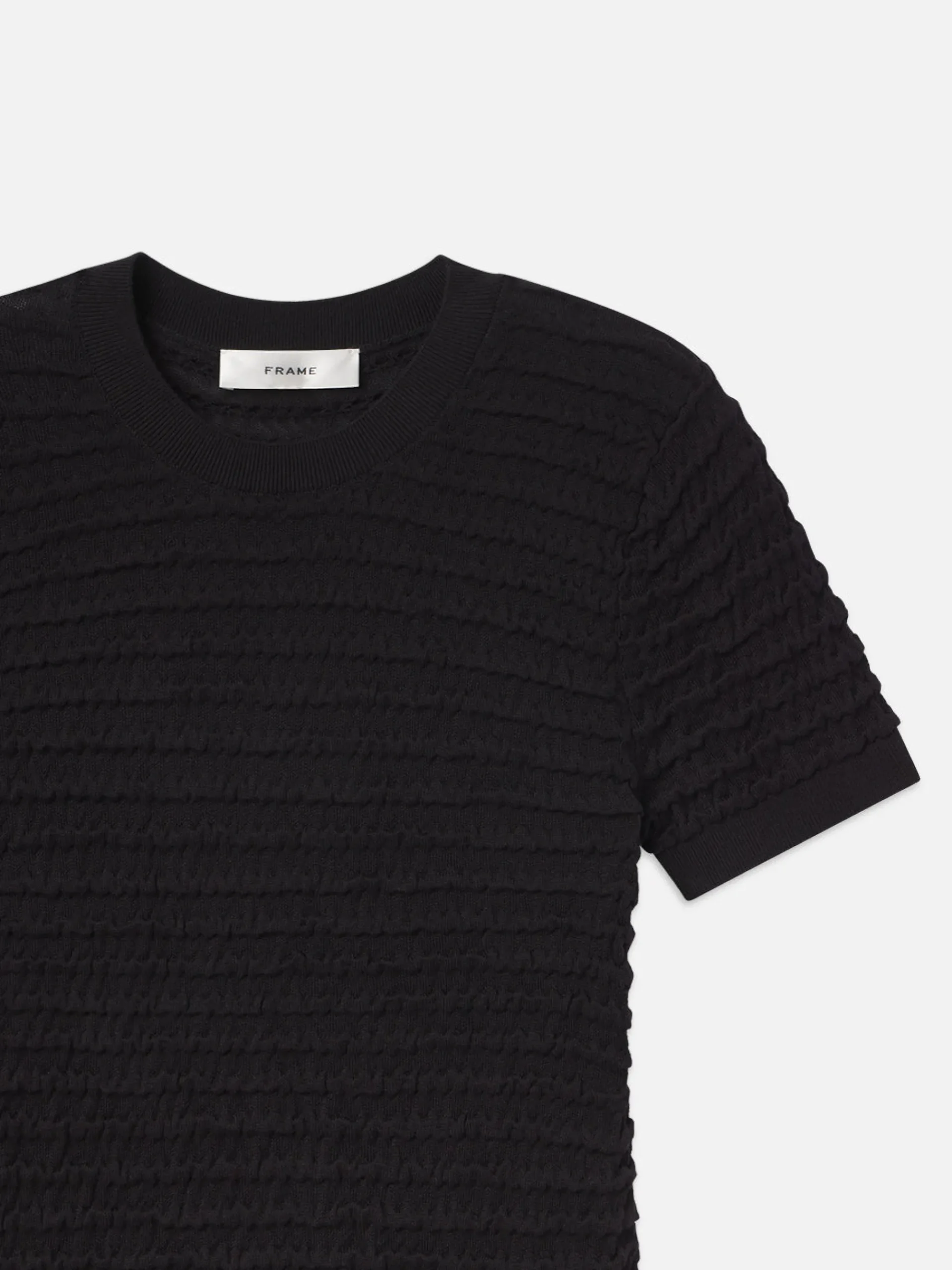 Women FRAME Smocked Short Sleeve Sweater in