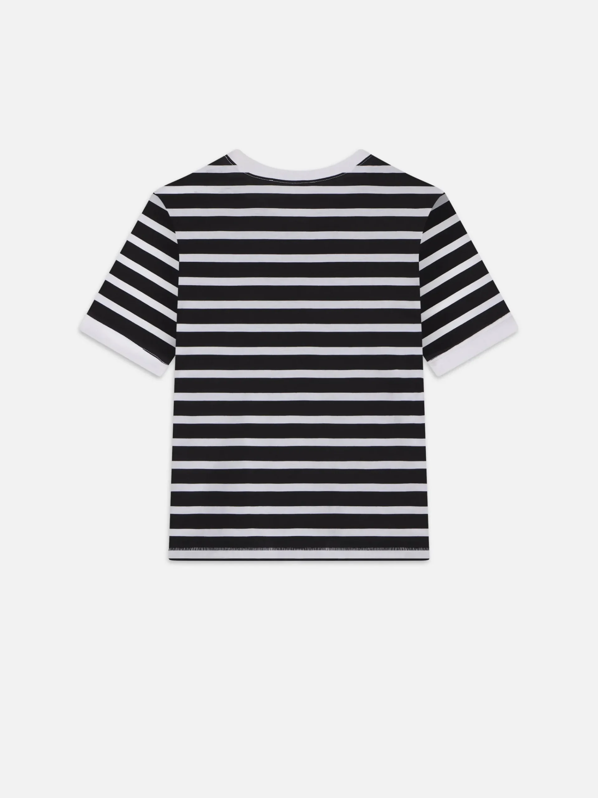 Women FRAME Striped Baby Tee in Black Multi