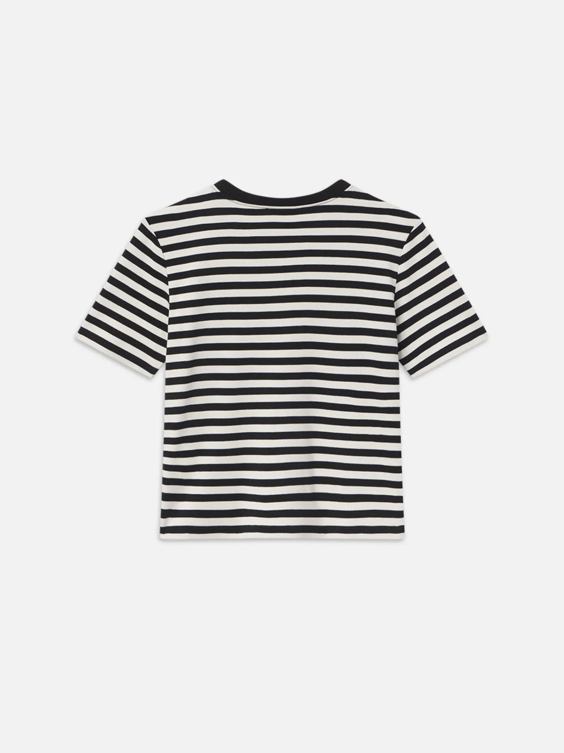 Women FRAME Striped Pocket Tee in Black Multi