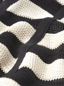 Women FRAME Striped Raglan Sweater in Black Multi