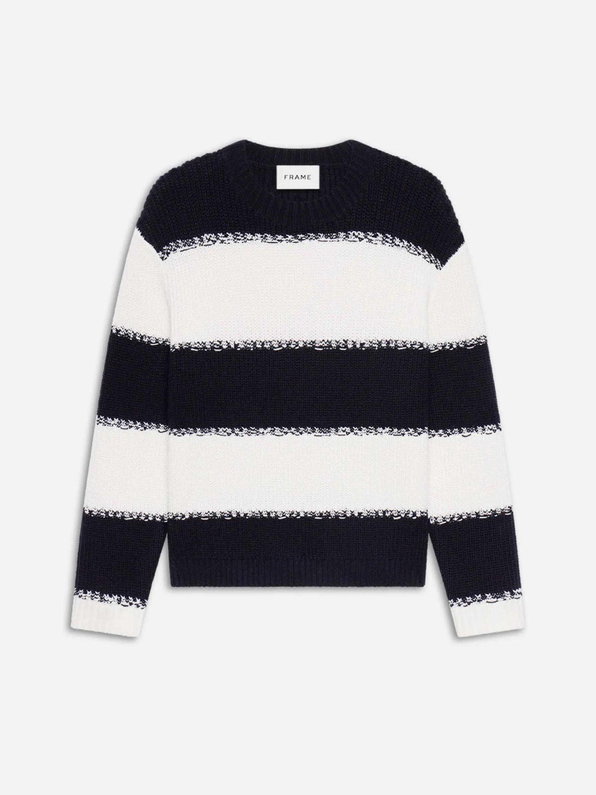 FRAME Striped Sweater in Dark Navy Stripe