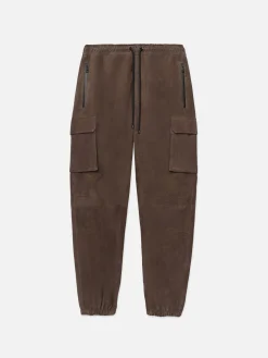 FRAME Suede Cargo Jogger in Dark Wood