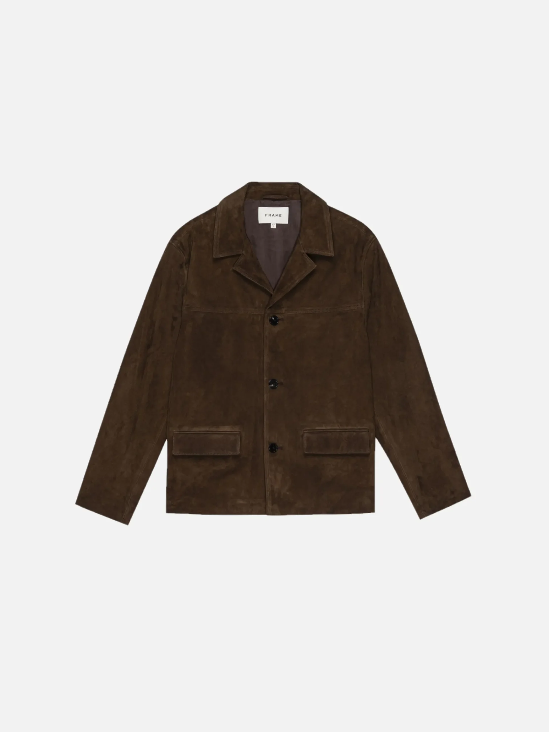 FRAME Suede Jacket in Dark Camel
