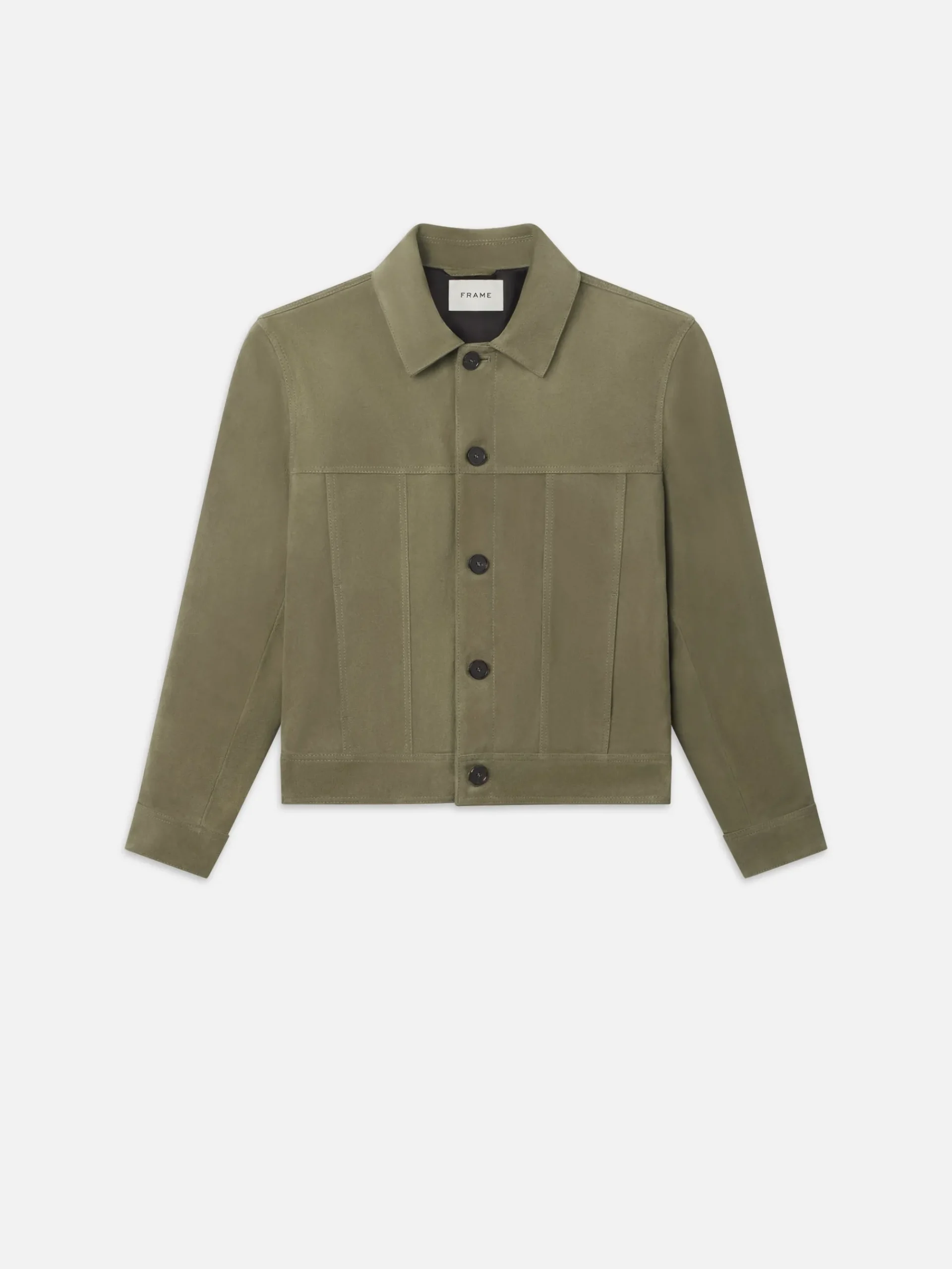 FRAME Suede Jacket in Light Olive
