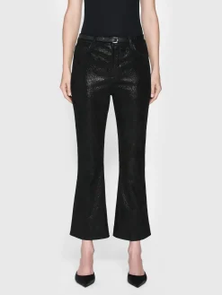 Women FRAME Suede Le Crop Mini Boot in Black Multi