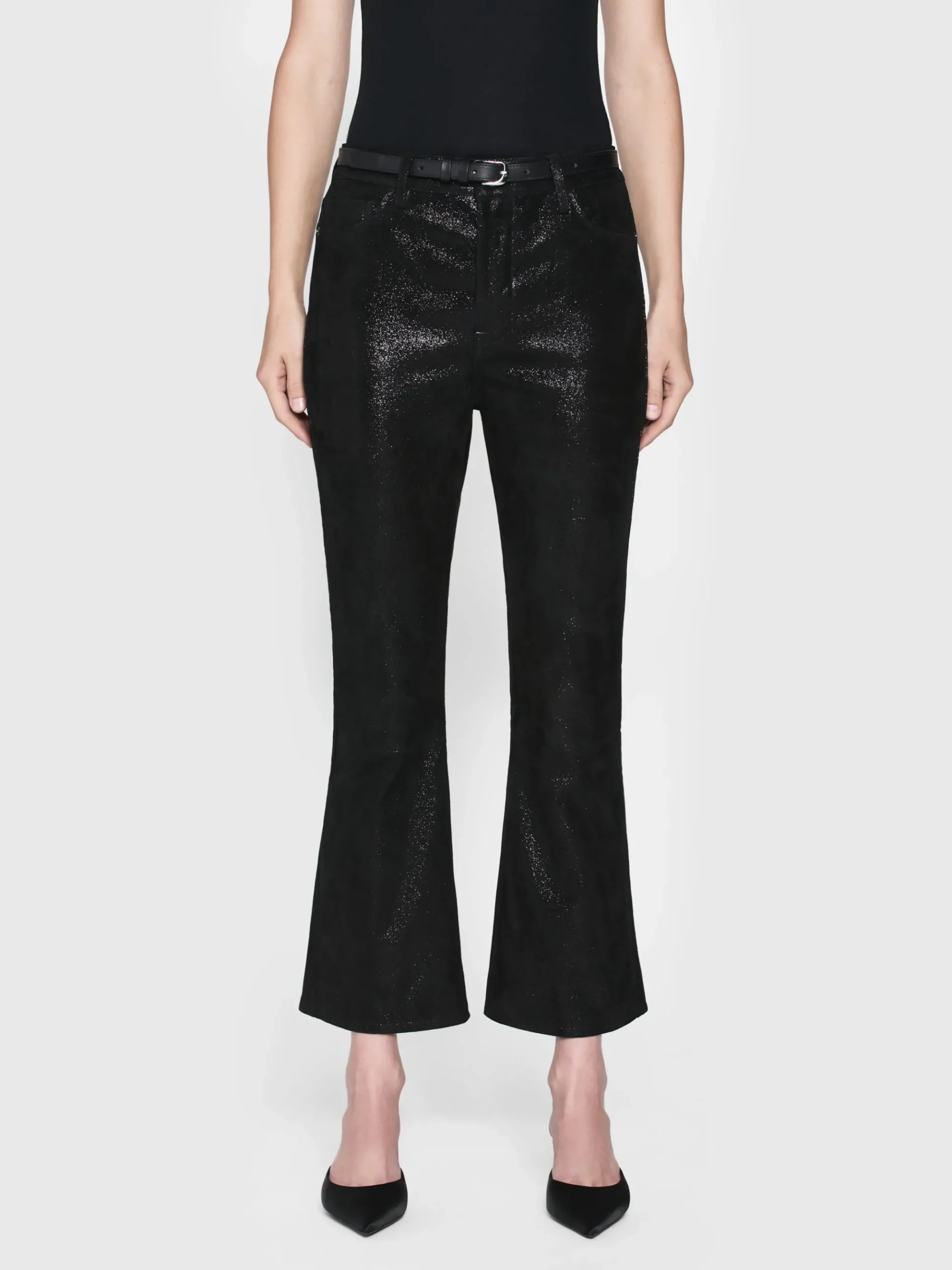 Women FRAME Suede Le Crop Mini Boot in Black Multi