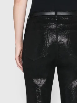 Women FRAME Suede Le Crop Mini Boot in Black Multi