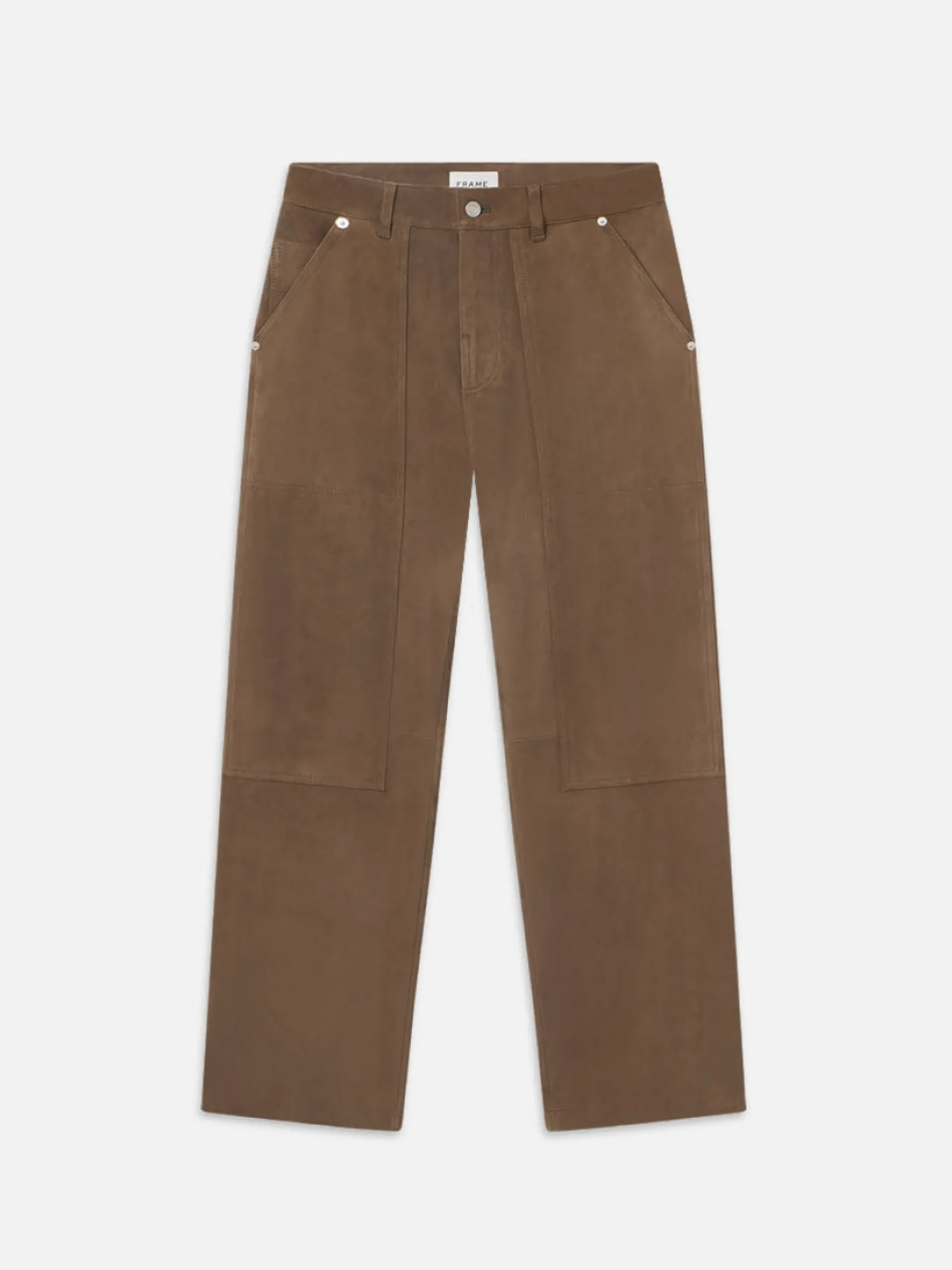 FRAME Suede Workwear Pant in Soft Mocha