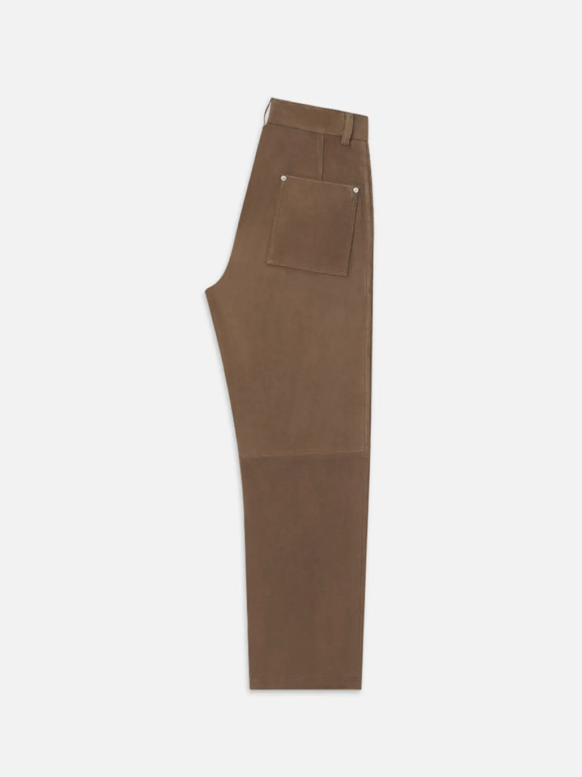 FRAME Suede Workwear Pant in Soft Mocha