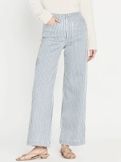 Women FRAME Tailored Trouser in Seaport Stripe