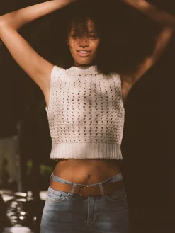 Women FRAME Tape Yarn Sweater Vest in