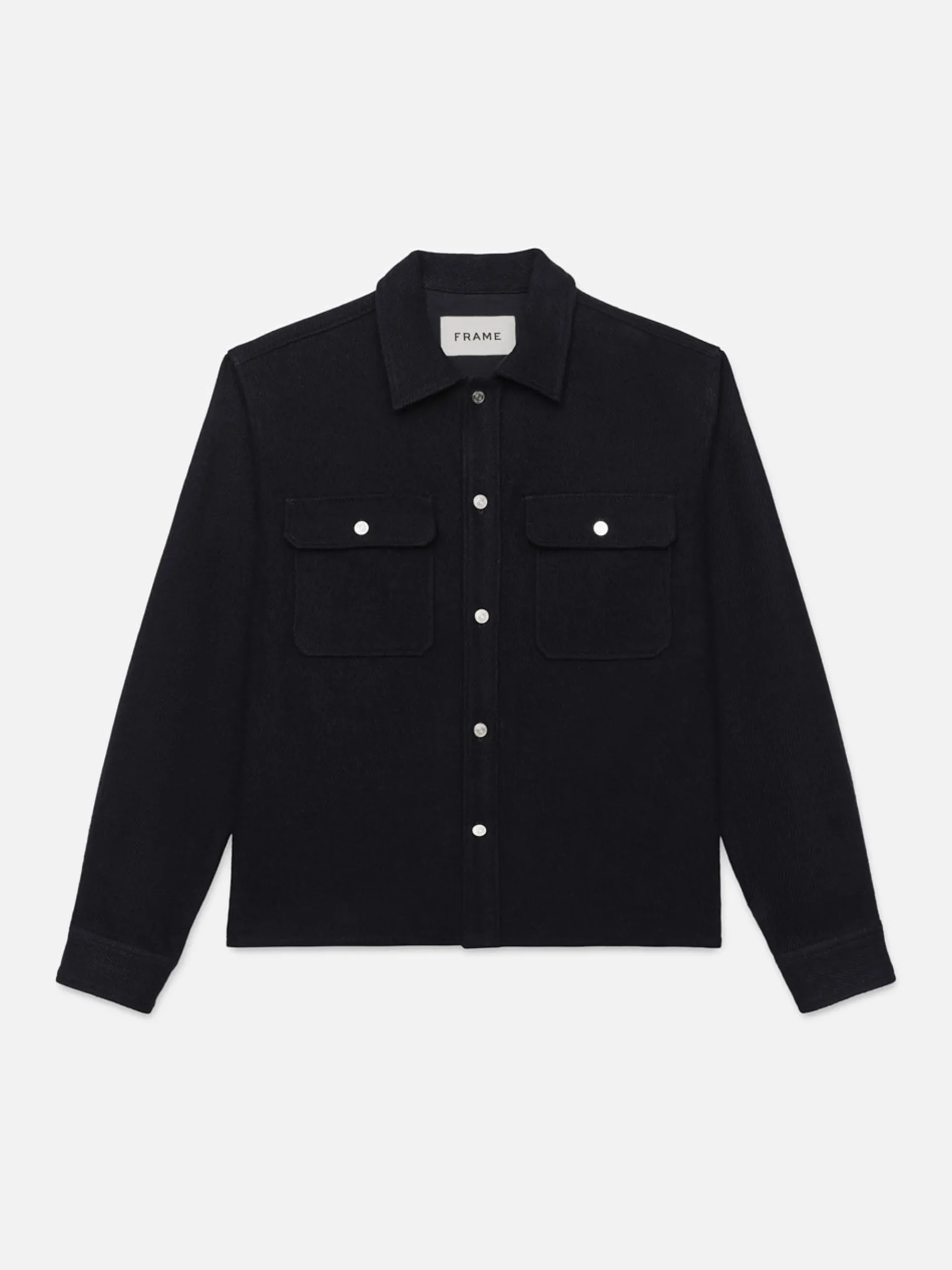 FRAME Textured Overshirt Jacket in Dark Navy