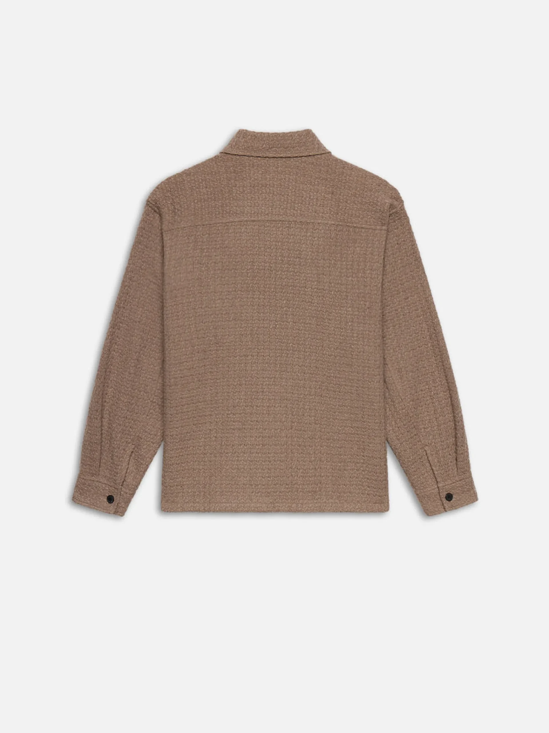 FRAME Textured Shirt Jacket in Light Brown