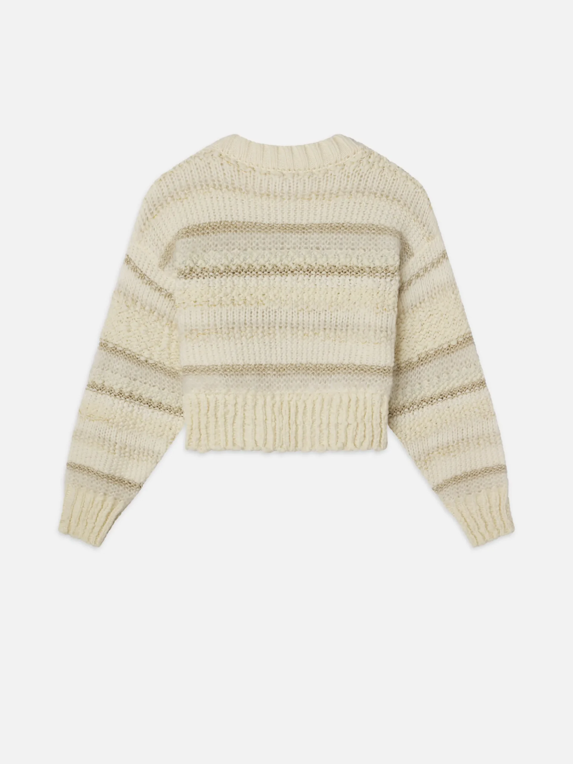 Women FRAME Textured Stripe Sweater in Cream Multi