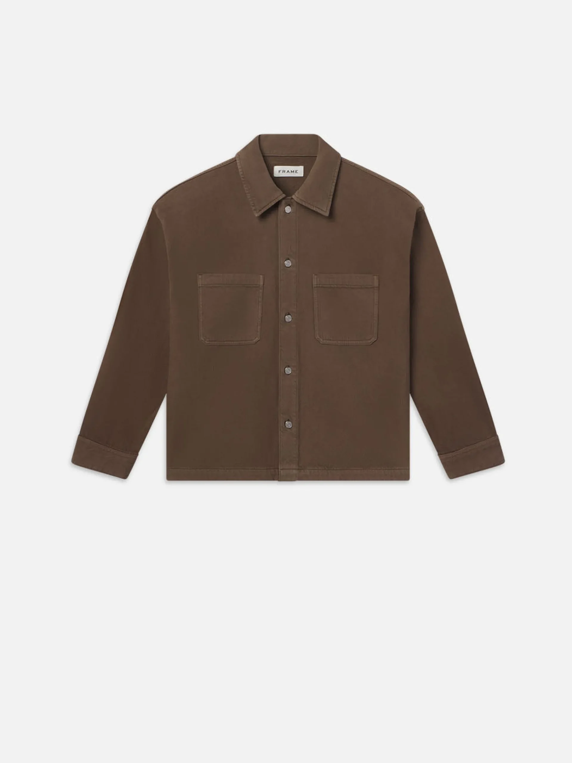 FRAME Textured Terry Relaxed Shirt in Soft Mocha