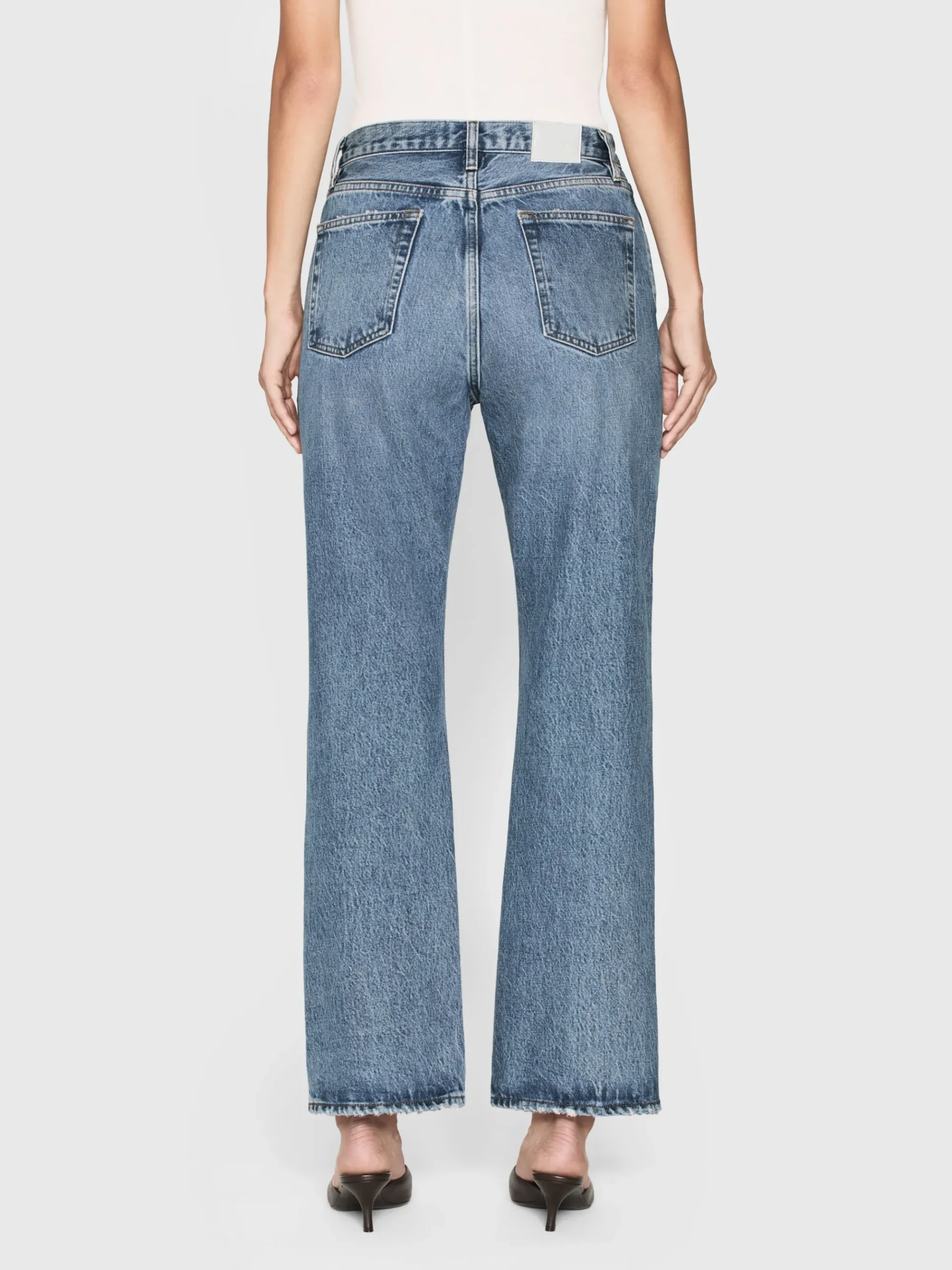 Women FRAME The Atelier Champagne Jean in Gold Embellished