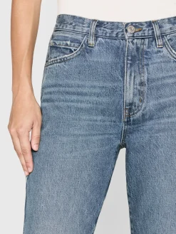 Women FRAME The Atelier Champagne Jean in Gold Embellished