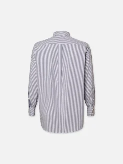 Women FRAME The Borrowed Shirt in Dark Chambray Multi