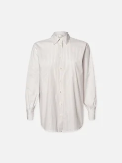 Women FRAME The Borrowed Shirt in White Multi