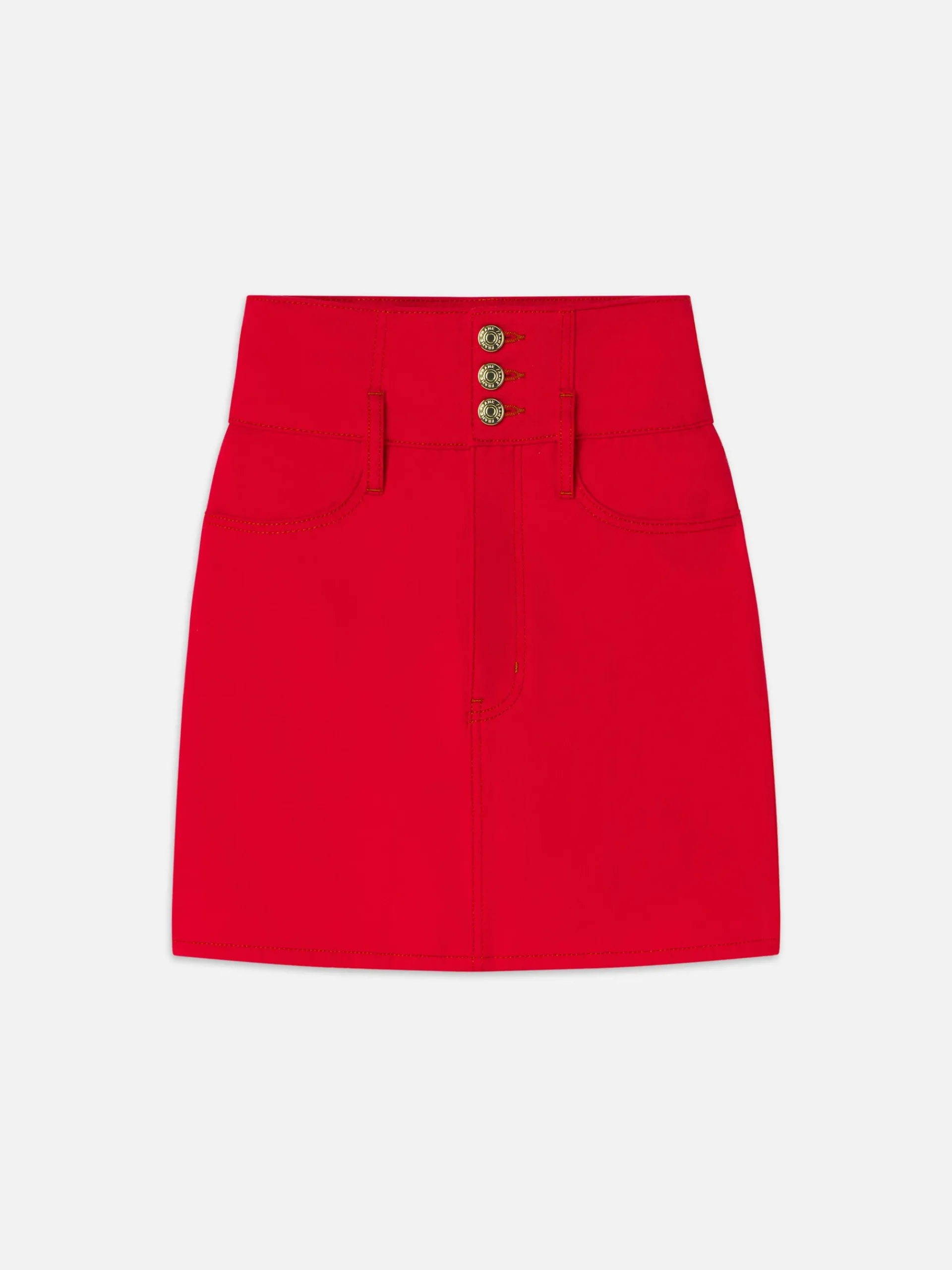 Women FRAME The Corset Mini Skirt in Herrera Red