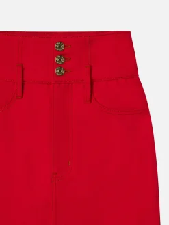 Women FRAME The Corset Mini Skirt in Herrera Red
