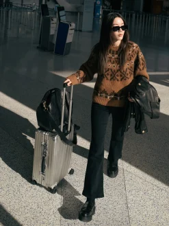 Women FRAME The Jetset Crop Mini Boot in Sheen Noir