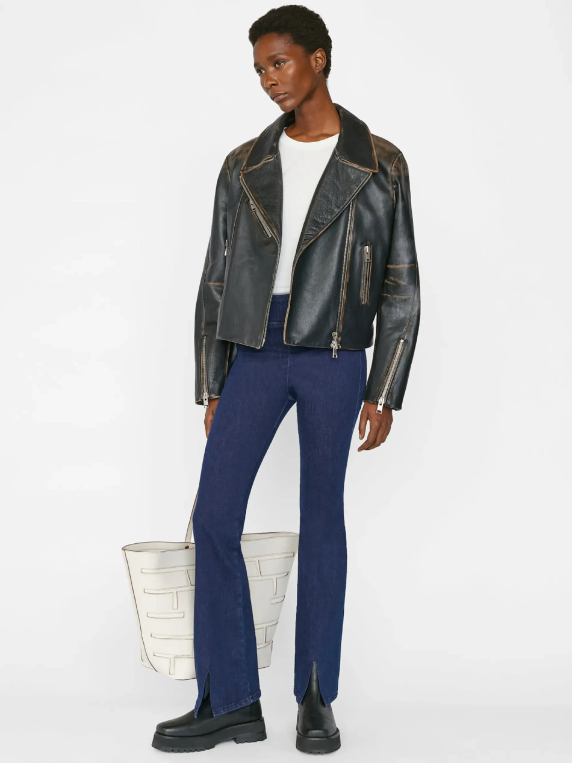 Women FRAME The Jetset Slit Flare in