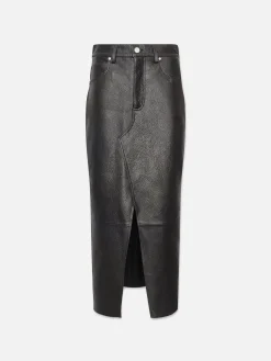 Women FRAME The Leather Midaxi Skirt in
