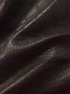 Women FRAME The Midaxi Leather Skirt in Espresso Croc