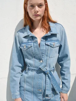 Women FRAME The Overlong Trucker in