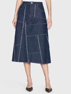 Women FRAME The Patchwork Midi Skirt in