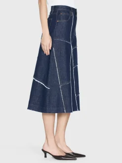 Women FRAME The Patchwork Midi Skirt in
