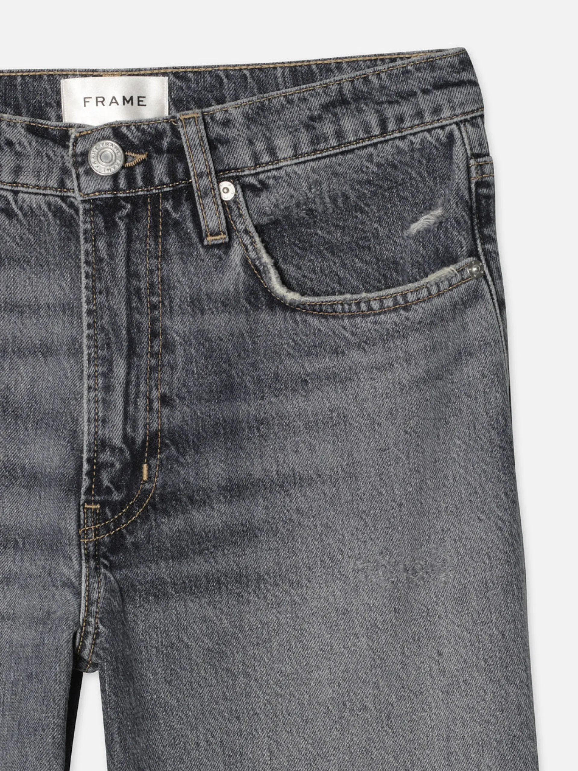 Women FRAME The Relaxed Straight Raw Fray in