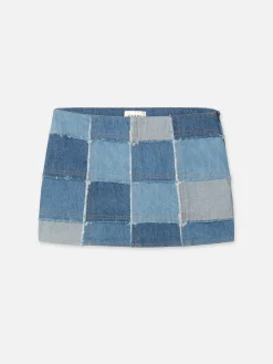 Women FRAME The 70's Patchwork Mini Skirt in Road Trip