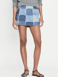 Women FRAME The 70's Patchwork Mini Skirt in Road Trip
