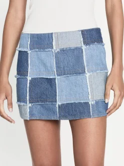 Women FRAME The 70's Patchwork Mini Skirt in Road Trip